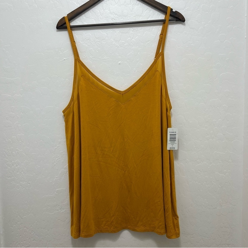 Torrid Yellow Chiffin Inset Cami Shirt